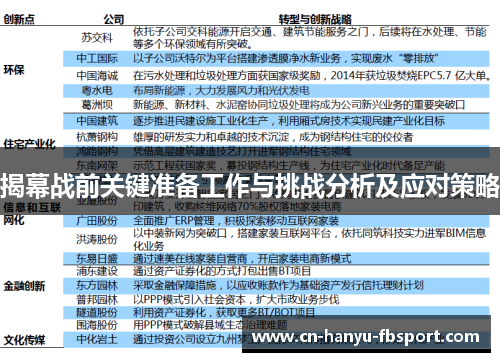 揭幕战前关键准备工作与挑战分析及应对策略